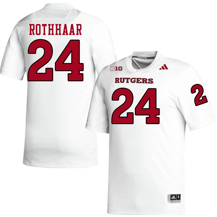 Rutgers Scarlet Knights #24 Ben Rothhaar College Football Jerseys Stitched-White